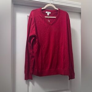 Lands' End Rich Red V-Neck Sweater